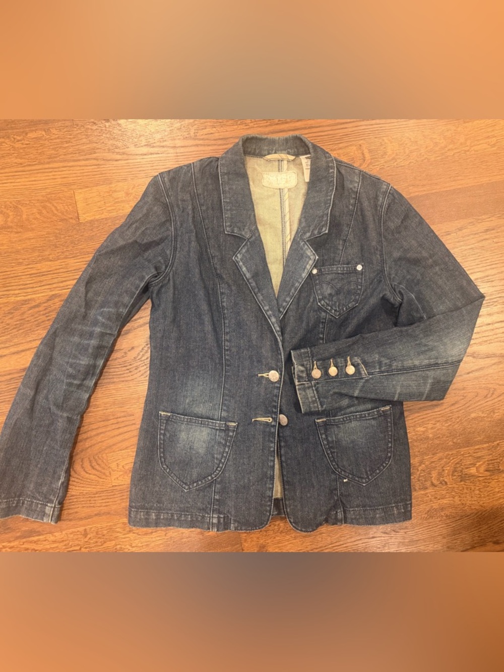Vintage Levi’s Tailored Dark Wash Denim Blazer Jacket